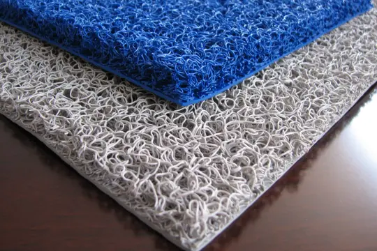 Durable PVC coil mats for indoor or outdoor use.
