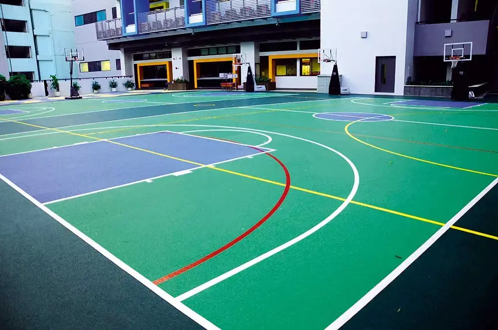 Versatile sports flooring suitable for various athletic activities.