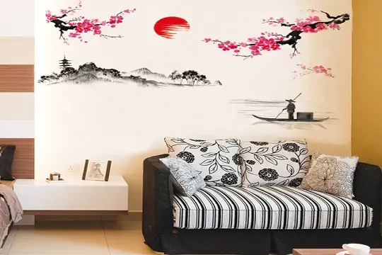 Deluxe wall art decals for living room spaces.